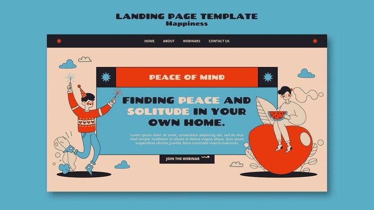 मुफ़्त PSD happiness webinar landing page