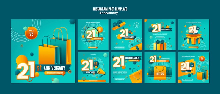 無料PSD 記念日おめでとうinstagram投稿テンプレート