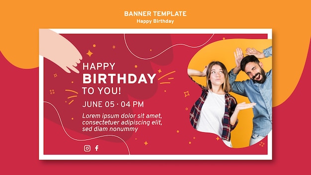 Happy birthday banner template