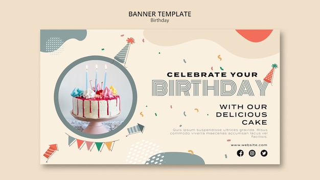 Happy birthday banner template