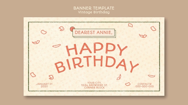 Free PSD happy birthday business template concept