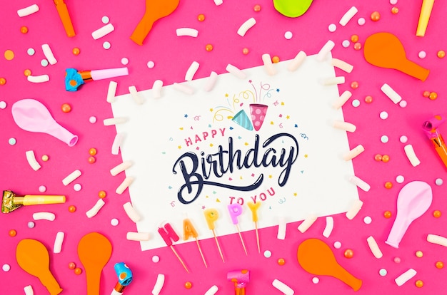 Happy birthday card with mock-up