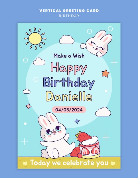 happy birthday celebration greeting card