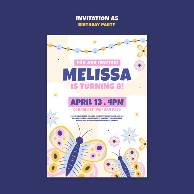 Happy birthday celebration invitation template