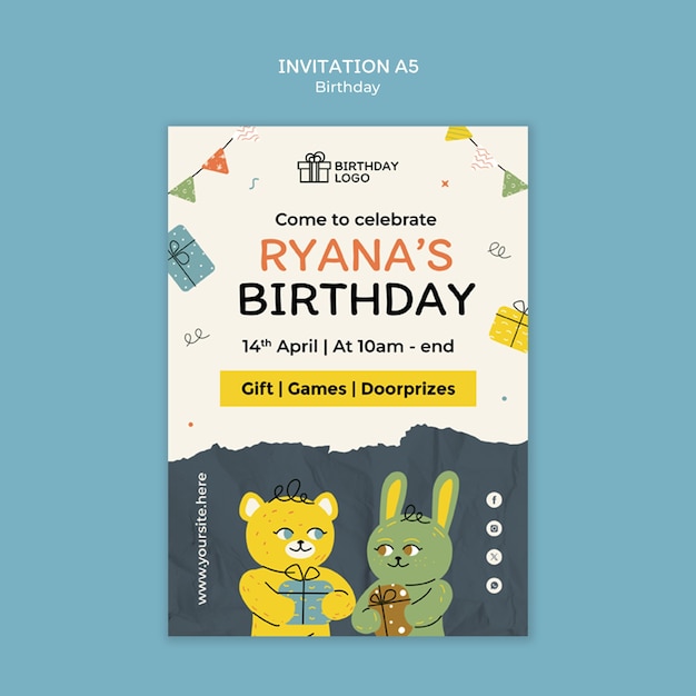 happy birthday celebration invitation template
