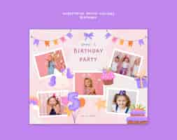 Free PSD happy birthday celebration photo collage