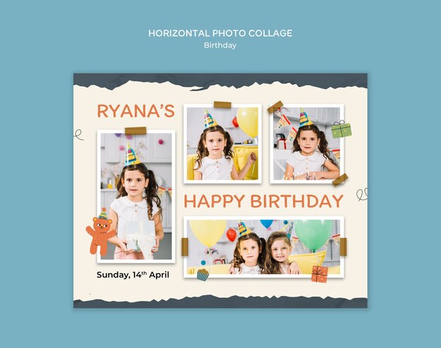 happy birthday celebration photo collage