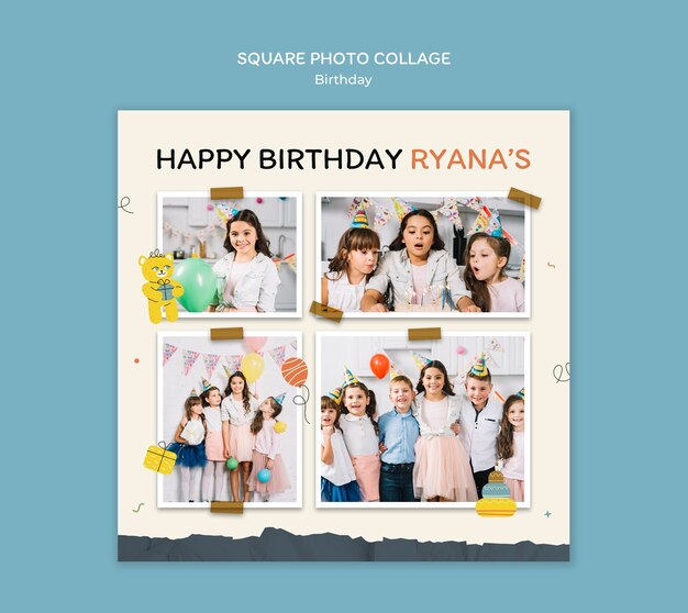 happy birthday celebration photo collage