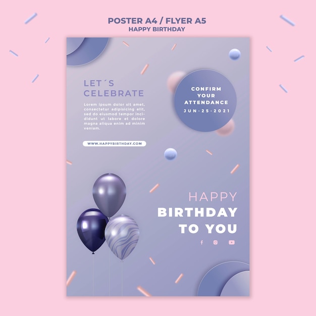 Happy Birthday Flyer Template