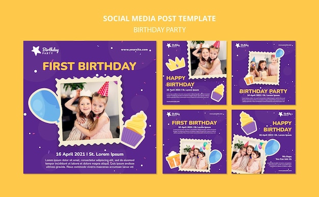 Free PSD happy birthday landing page template
