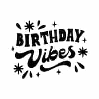 Free PSD happy birthday lettering illustration