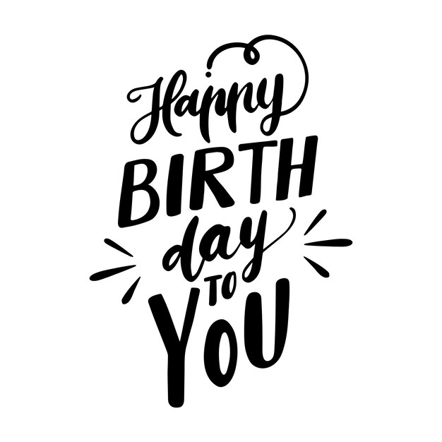 Happy birthday lettering illustration