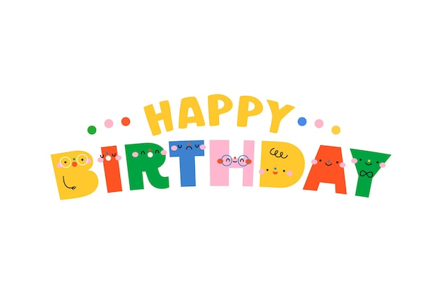 Free PSD happy birthday letters collection