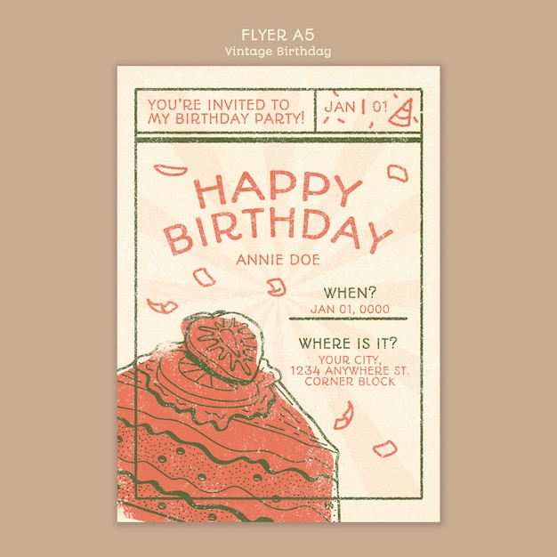Happy birthday poster concept template