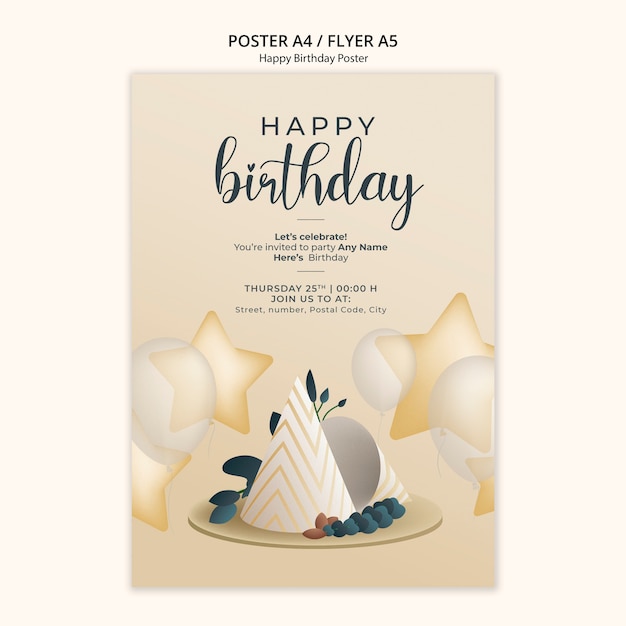 Happy birthday poster template