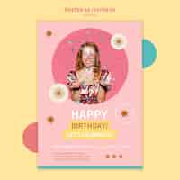 Free PSD happy birthday poster template