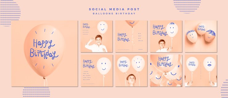 무료 PSD 생일 축하 소셜 미디어 게시물 템플릿