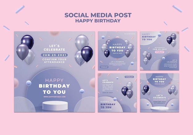 Happy birthday social media post