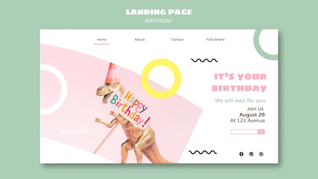 Free PSD happy birthday web template