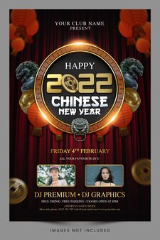 Happy chinese new year celebration party promotion or social media post