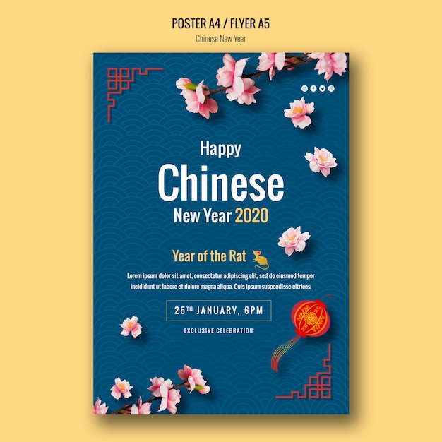 Happy chinese new year flyer