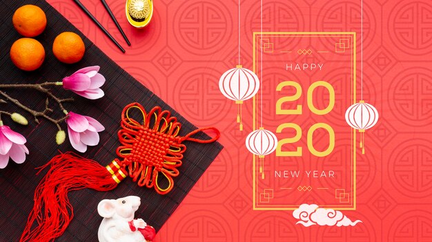 Happy chinese new year mock-up Free Psd