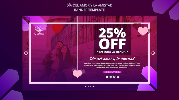 PSD gratuito modello di banner di san valentino coppia felice