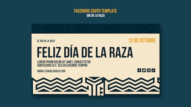 Бесплатный PSD Обложка facebook happy día de la raza