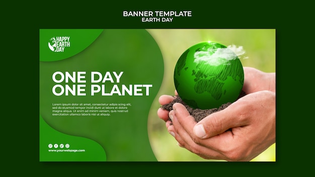 Free PSD happy earth day banner template