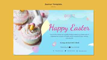 Free PSD happy easter banner template