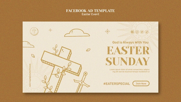 Free PSD happy easter celebration facebook template