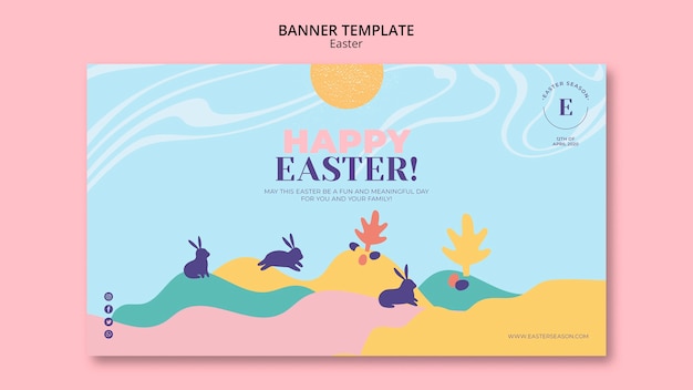 PSD gratuito modello di banner felice giorno di pasqua