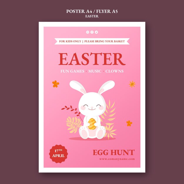 happy easter day egg hunt poster