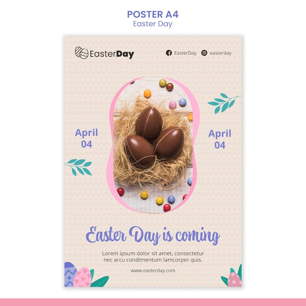 Happy easter day flyer template