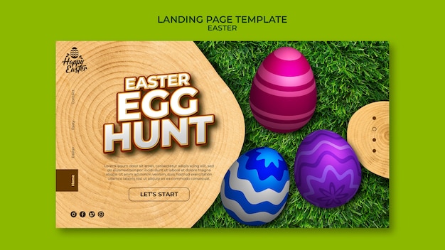 Free PSD happy easter day landing page template