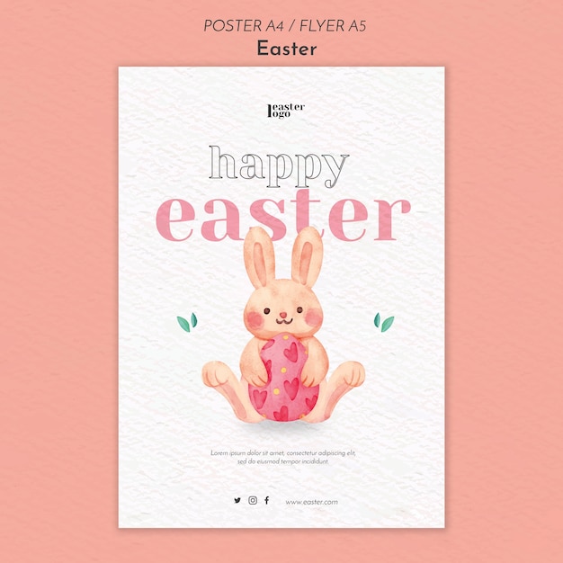 happy easter day poster template