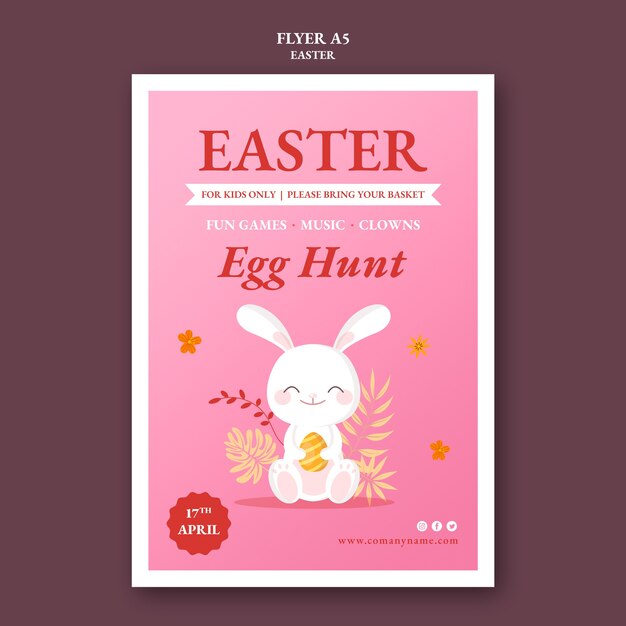 happy easter egg hunt flyer template