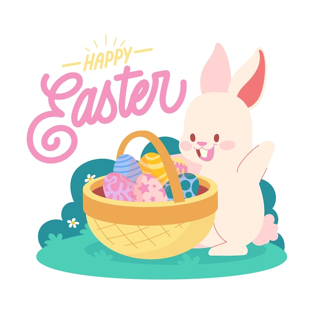 Free PSD happy easter illustration