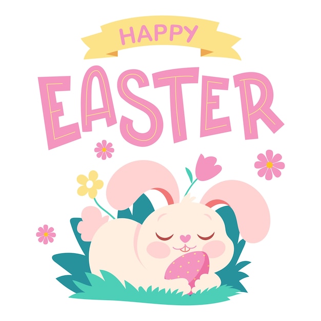 Free PSD happy easter illustration