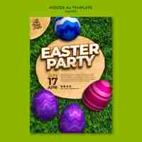 Free PSD happy easter party poster template