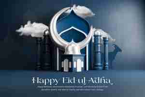 Free PSD happy eid ul adha greeting islamic festival banner template