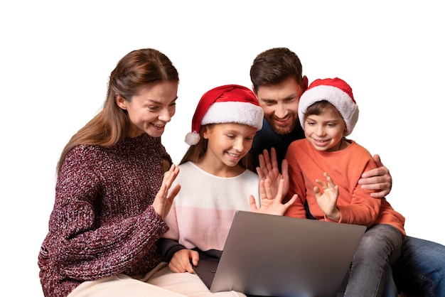 無料PSD クリスマスを一緒に過ごす幸せな家族