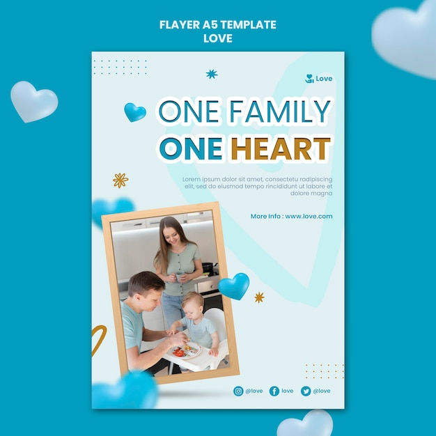 Free PSD happy family together flyer template