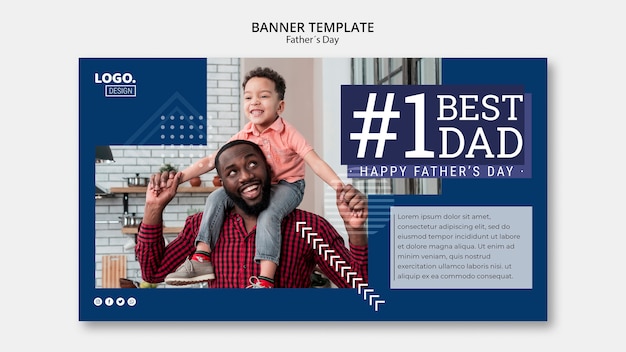 Free PSD happy father's day banner template