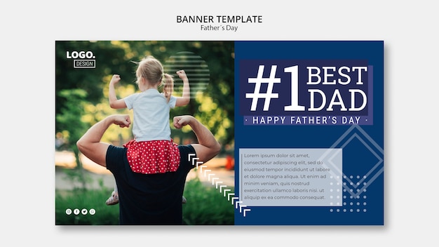 Happy father's day banner template