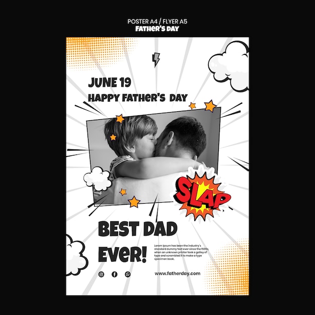 Free PSD happy father's day celebration poster template