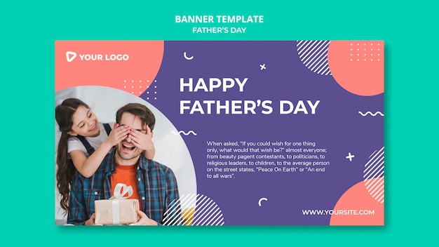 Happy father's day concept banner template mock-up