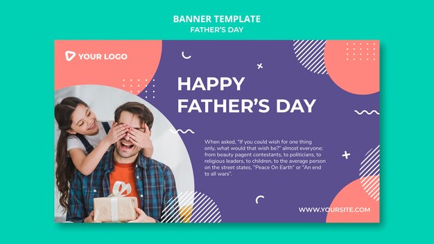 happy father's day concept banner template mock-up