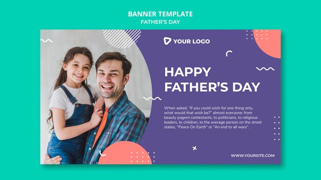 Happy father's day concept banner template mock-up