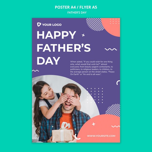 Happy father's day concept poster mock-up